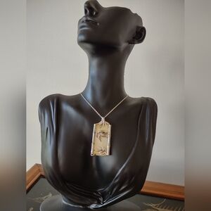 Sterling Silver Bamboo Mother of Pearl  Pendant